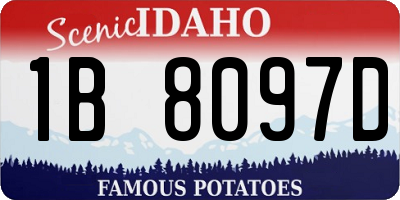 ID license plate 1B8097D