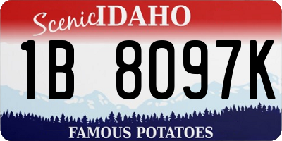 ID license plate 1B8097K