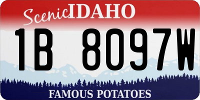ID license plate 1B8097W