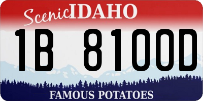 ID license plate 1B8100D