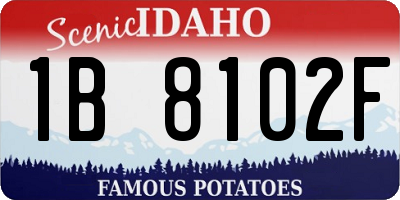 ID license plate 1B8102F