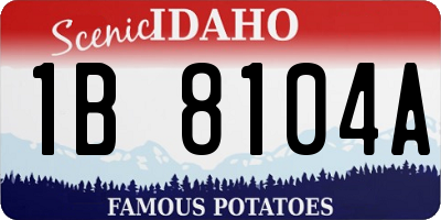 ID license plate 1B8104A