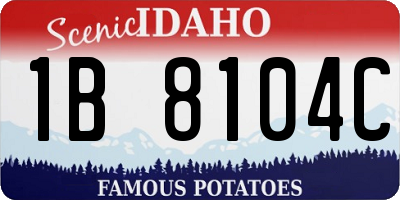 ID license plate 1B8104C