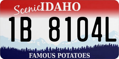ID license plate 1B8104L