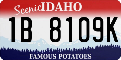 ID license plate 1B8109K