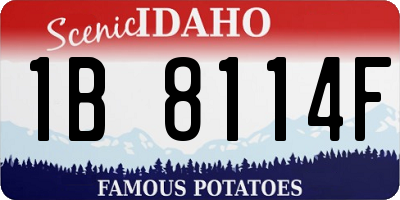 ID license plate 1B8114F