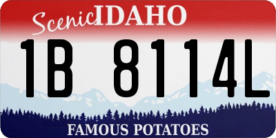 ID license plate 1B8114L
