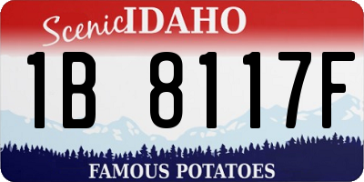 ID license plate 1B8117F