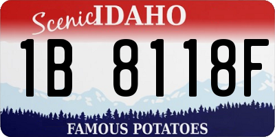 ID license plate 1B8118F