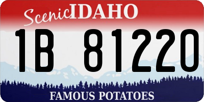 ID license plate 1B8122O