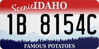 ID license plate 1B8154C