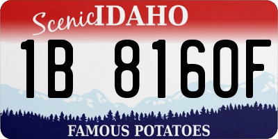 ID license plate 1B8160F