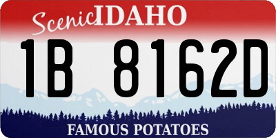 ID license plate 1B8162D