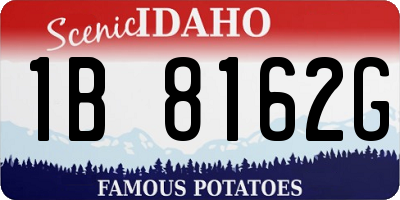 ID license plate 1B8162G