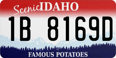 ID license plate 1B8169D
