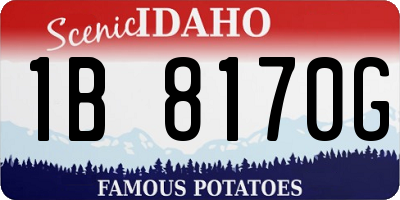 ID license plate 1B8170G