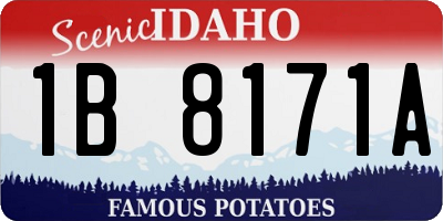 ID license plate 1B8171A