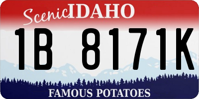 ID license plate 1B8171K