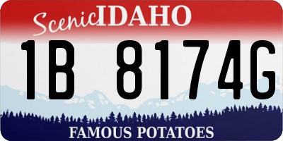 ID license plate 1B8174G