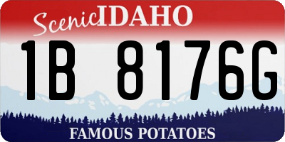 ID license plate 1B8176G
