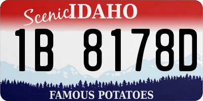 ID license plate 1B8178D