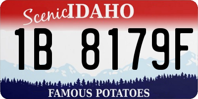 ID license plate 1B8179F