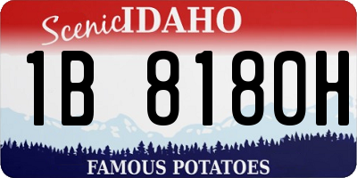 ID license plate 1B8180H