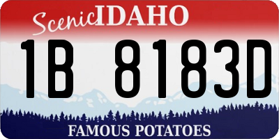 ID license plate 1B8183D