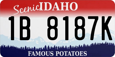 ID license plate 1B8187K
