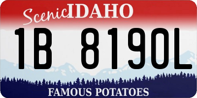 ID license plate 1B8190L