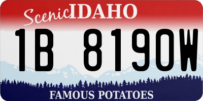 ID license plate 1B8190W