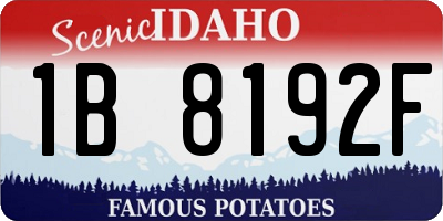 ID license plate 1B8192F