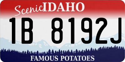 ID license plate 1B8192J