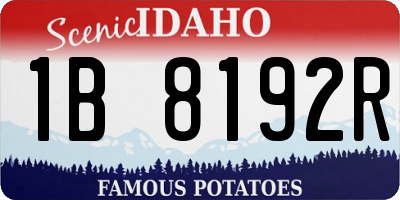 ID license plate 1B8192R