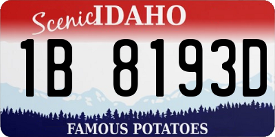 ID license plate 1B8193D
