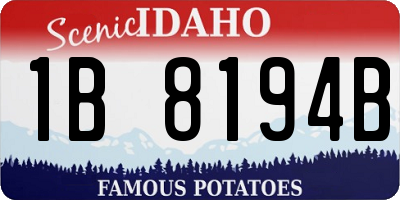 ID license plate 1B8194B