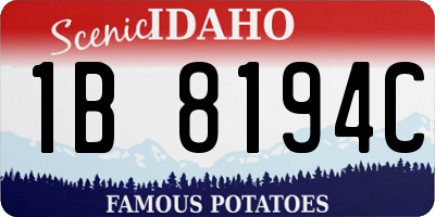 ID license plate 1B8194C