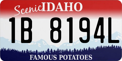 ID license plate 1B8194L