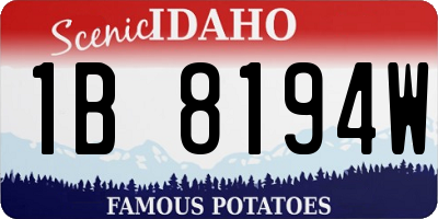 ID license plate 1B8194W