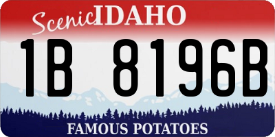 ID license plate 1B8196B