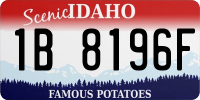 ID license plate 1B8196F