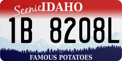 ID license plate 1B8208L
