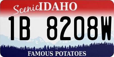 ID license plate 1B8208W