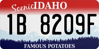 ID license plate 1B8209F