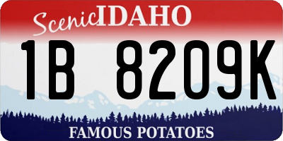 ID license plate 1B8209K