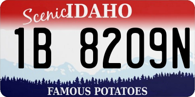 ID license plate 1B8209N