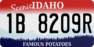 ID license plate 1B8209R