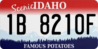 ID license plate 1B8210F