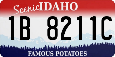 ID license plate 1B8211C