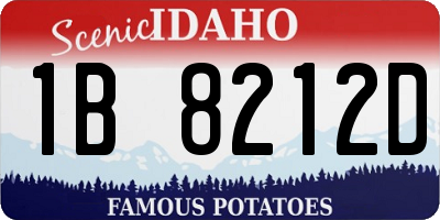 ID license plate 1B8212D